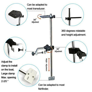 Universal Portable Transducer Bracket & Fishfinder Mount (Clamp Mounted).
