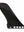 A single black surfboard fin blade shown on a plain white background, photographed from the side to reveal its curved profile and mounting holes.