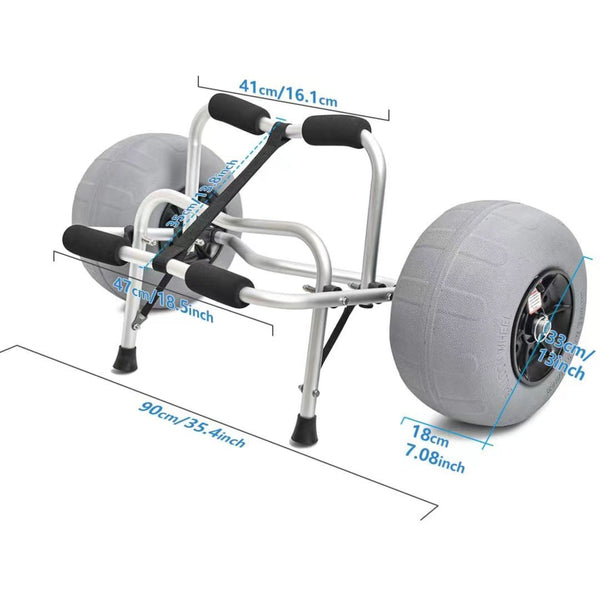 Kayak Trolley For Sit-In Kayak Beach Balloon Wheels All Terrain.