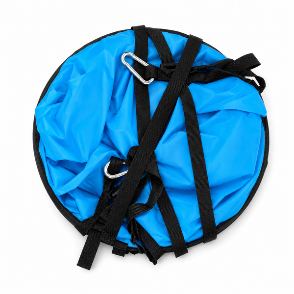 Portable kayak sail packed for storage